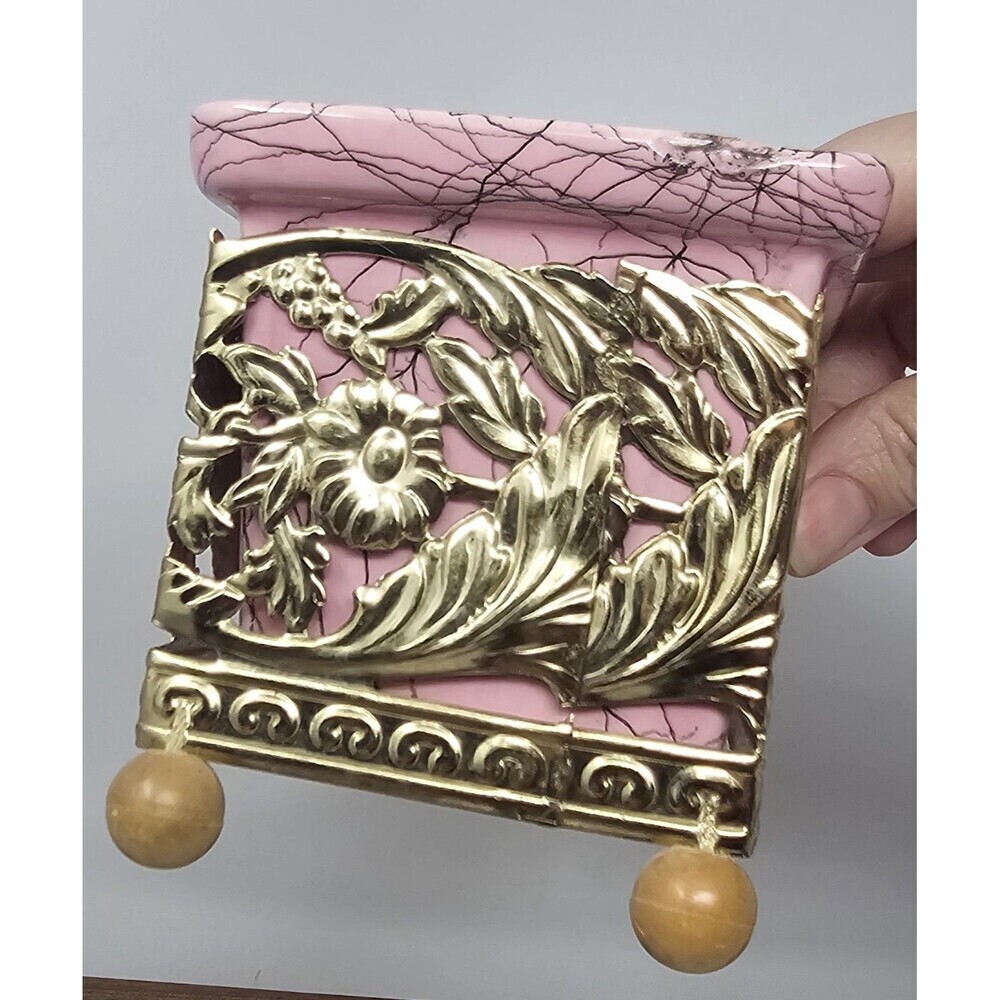 Vtg Hull MCM Pink Ceramic Footed Splatter Lines Mini Loaf Pan Trinket Dish 6" - Picture 4 of 15